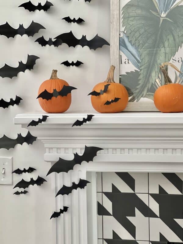 Fall Fireplace Bats - The Faux Martha