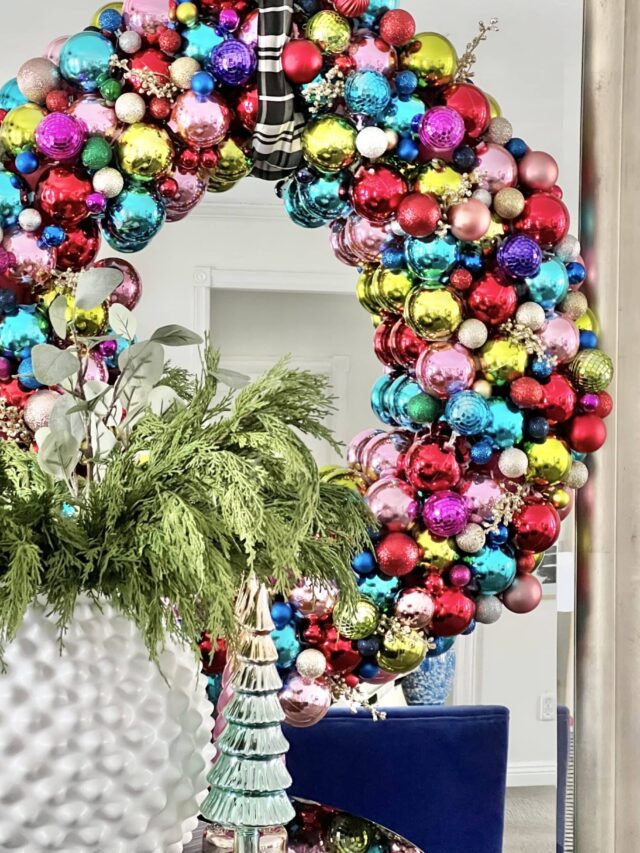 DIY Pool Noodle Christmas Ornament Wreath