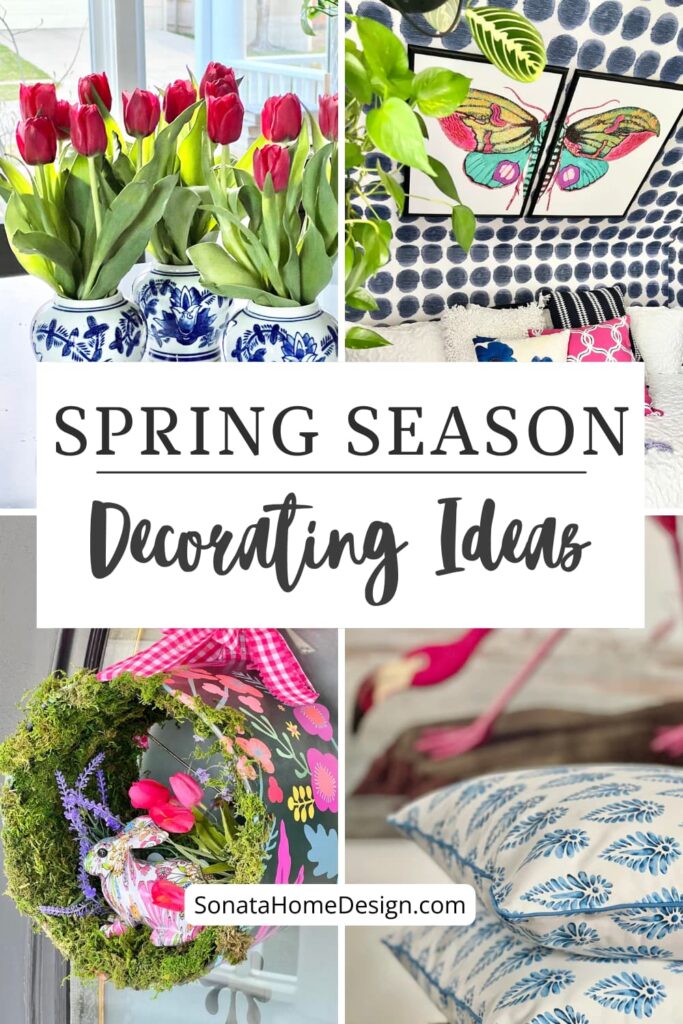 Spring season decorating ideas Pinterest pin.