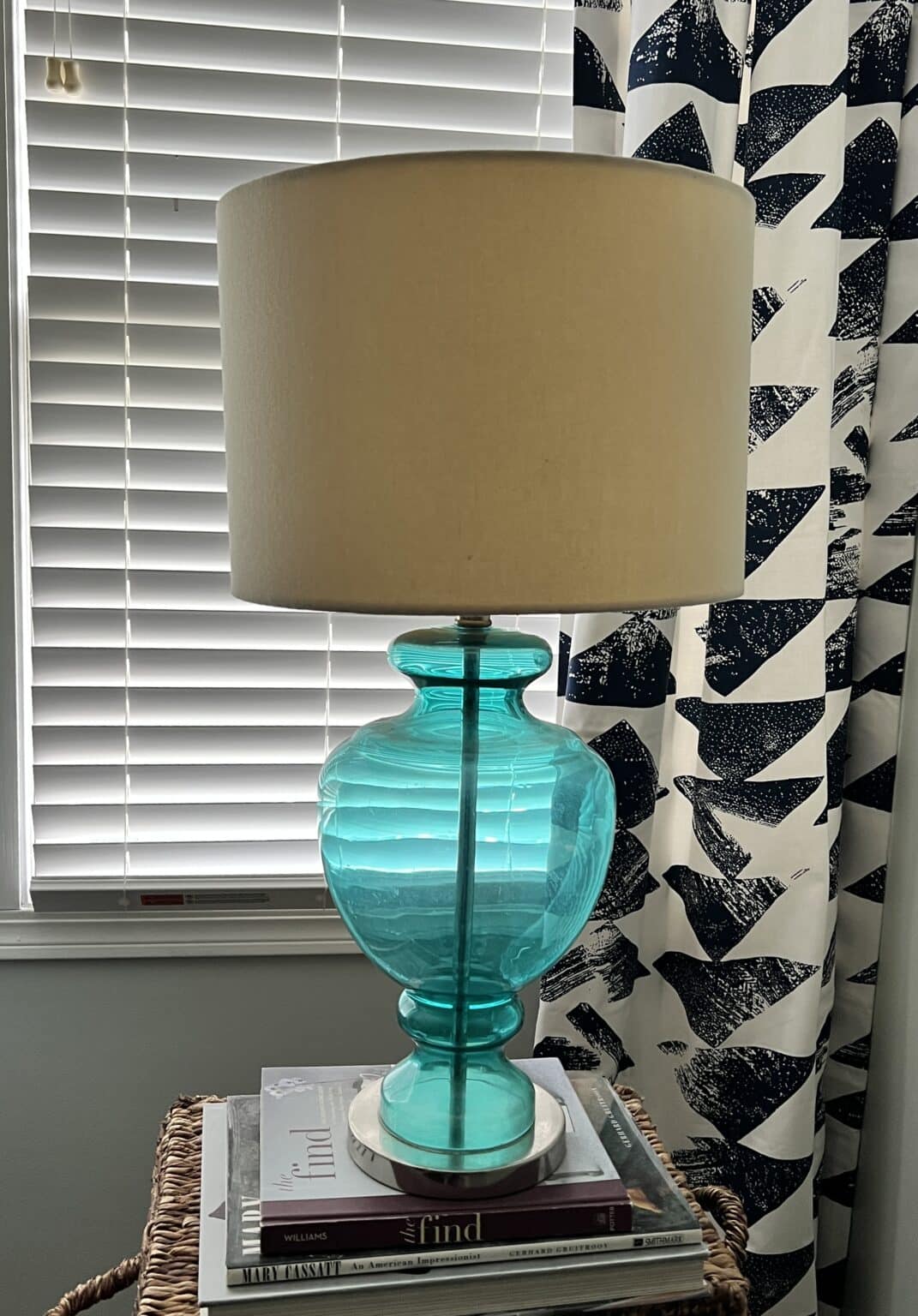 An Easy Table Lamp Makeover with Paint and Wallpaper - Sonata Home Design