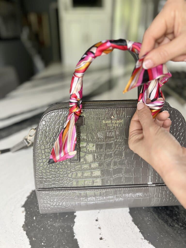How to Tie and Style a Scarf on Your Handbag or Purse - Sonata Home Design