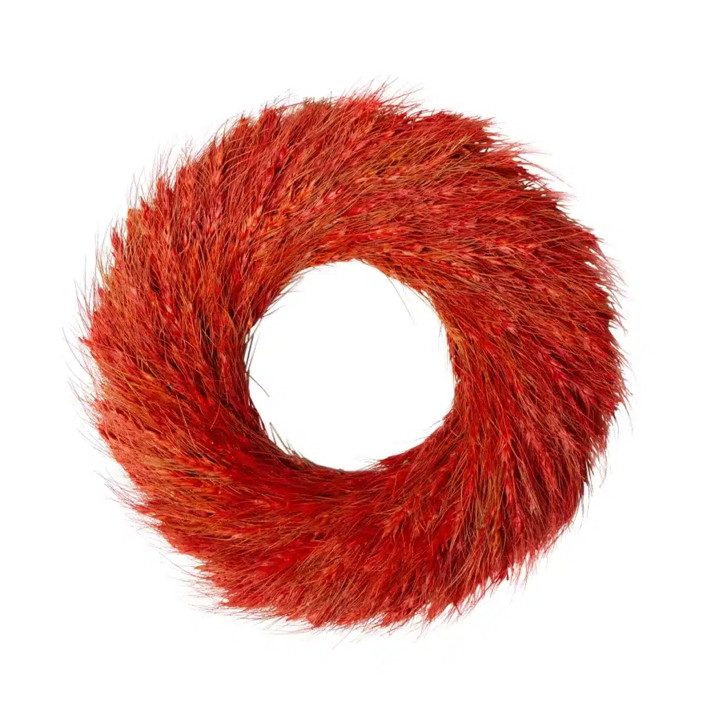 Red and Orange wheat wreath.