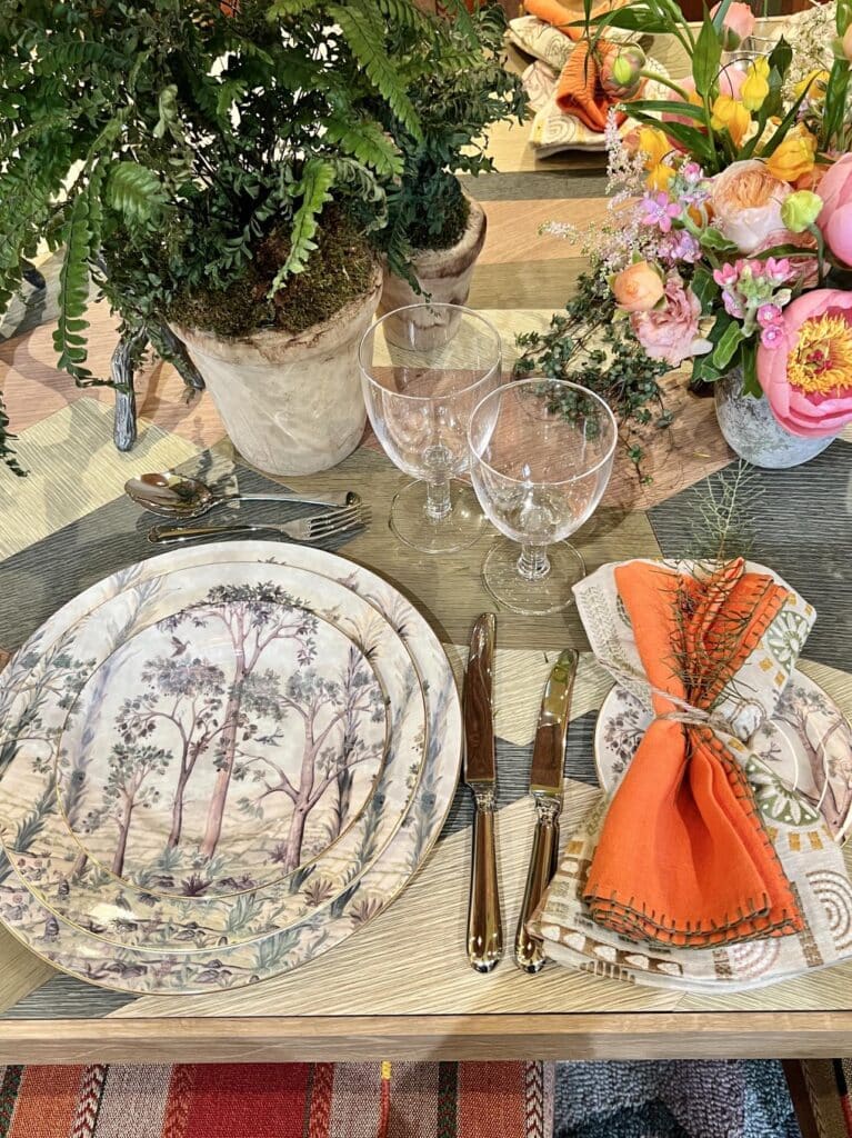 A dining table setting.
