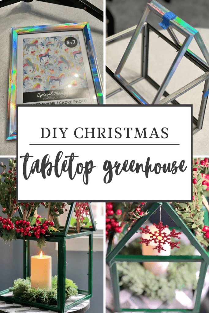 DIY Christmas Tabletop Greenhouse