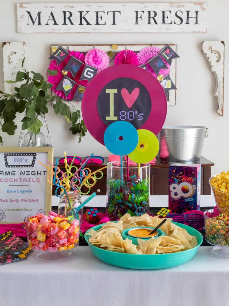 An 80's themed table setting by Midwest Life and Style.