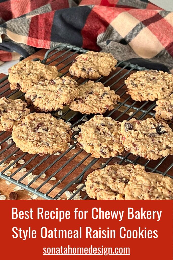 Best chewy bakery style oatmeal cookie recipe.