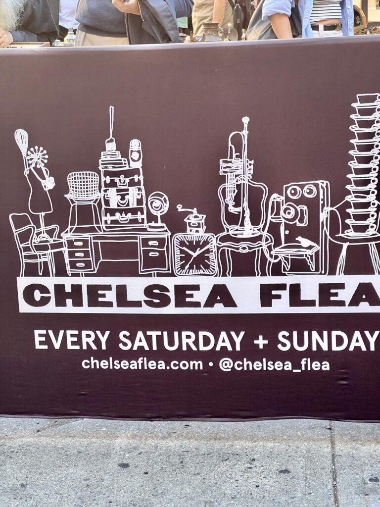 chelsea flea market manhattan sign