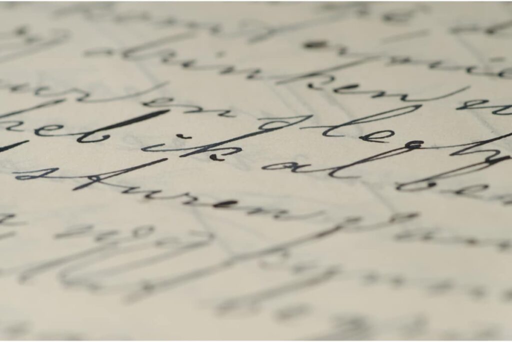 Cursive handwriting on paper.