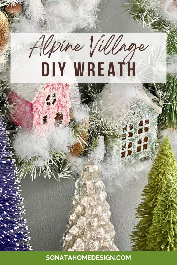 Anthropologie inspired alpine village DIY wreath