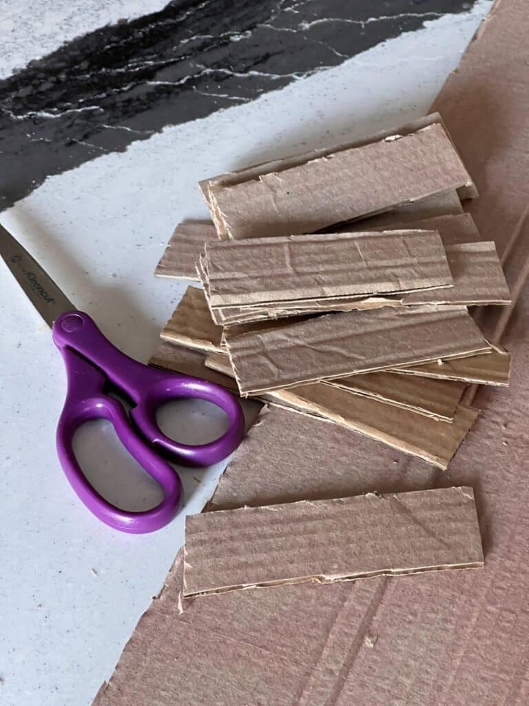 Strips of cardboard