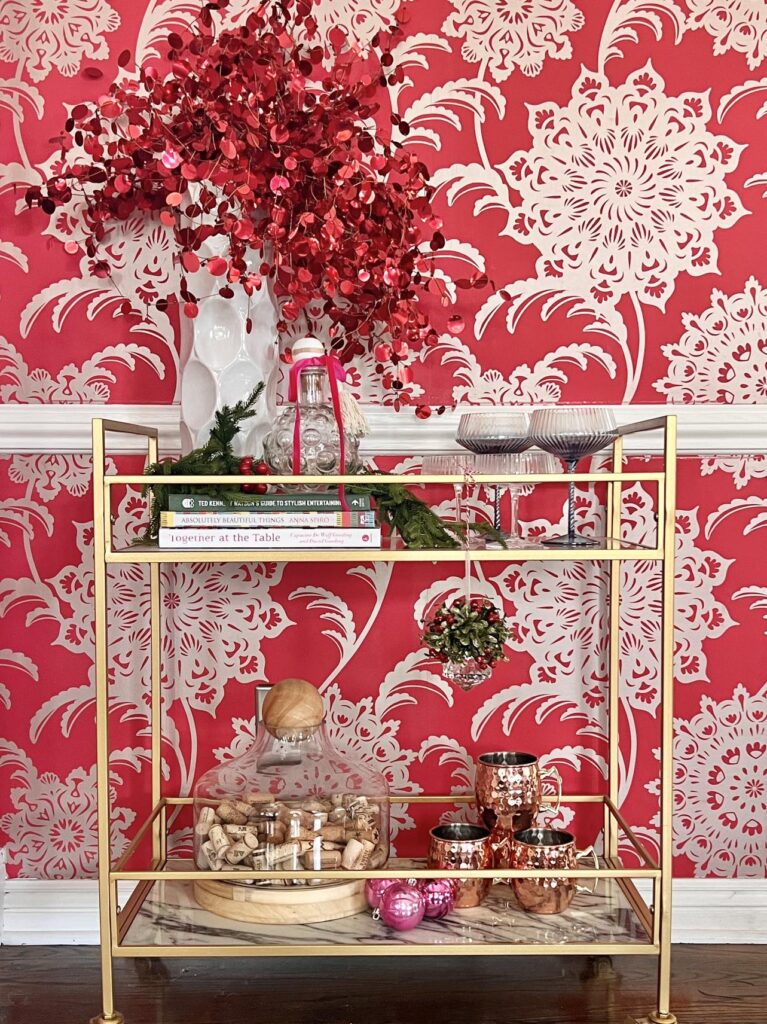 A holiday home tour bar cart.