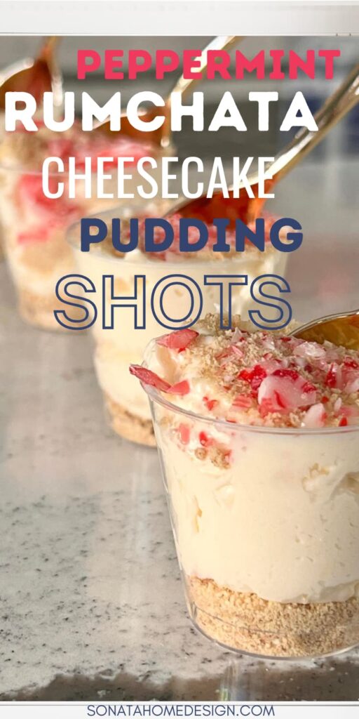 Peppermint RumChata Cheesecake Pudding Shots