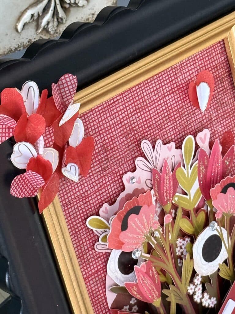 Valentine art in a frame.